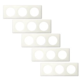 Legrand - Céliane - Lot de 5 Plaques Triple Yesterday - Blanc - Réf. : 066633x5