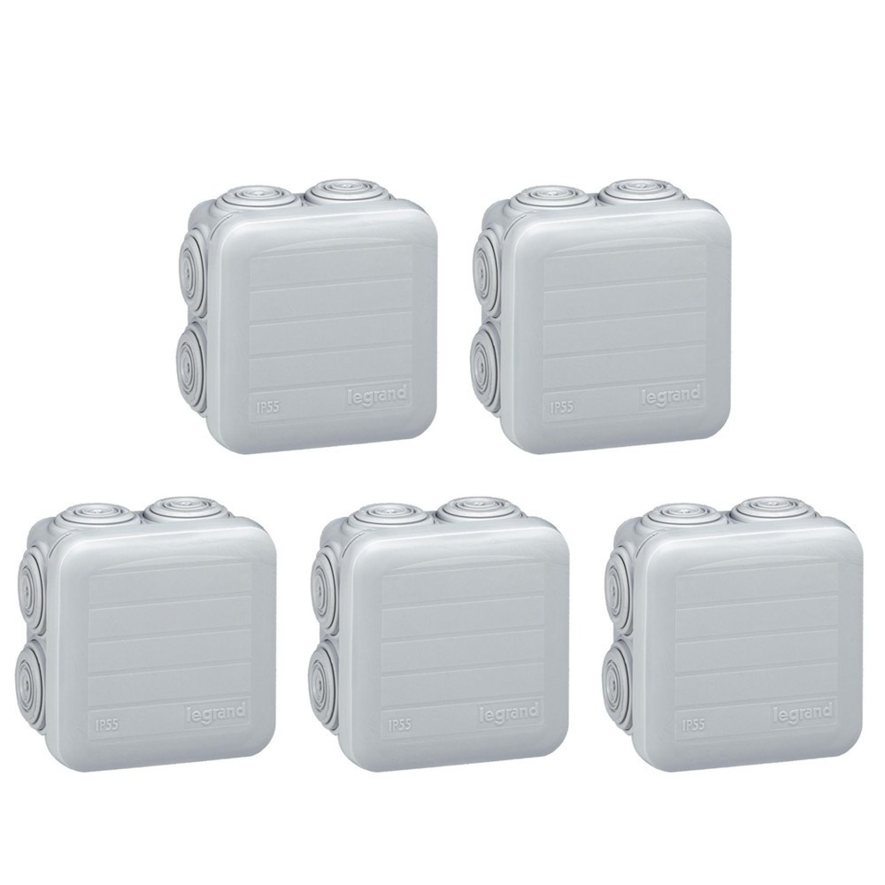 Legrand - Lot de 5 Boîtes de dérivation étanche IP55 - 65x65x40 - Réf. : 092005x5