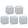 Legrand - Lot de 5 Boîtes de dérivation étanche IP55 - 65x65x40 - Réf. : 092005x5