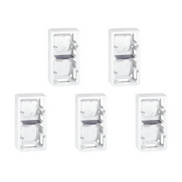 Legrand - Mosaic - LOT de 5 Cadres saillie 2 postes - 2 x 2 modules - vertical - Réf. : 080282x5