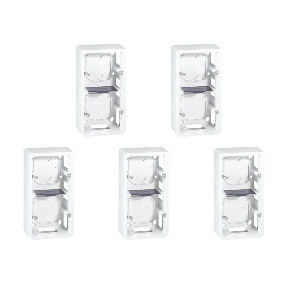 Legrand - Mosaic - LOT de 5 Cadres saillie 2 postes - 2 x 2 modules - vertical - Réf. : 080282x5