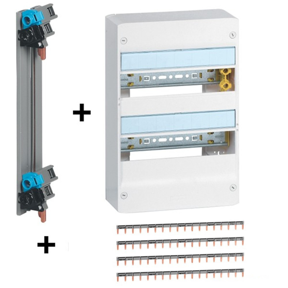 Legrand - DRIVIA - Coffret 2 rangées - 13 modules  + Peigne V et H - Ref. : 401212+405000+404926x4