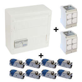 Legrand - Coffret VDI GRADE 2 avec brassage STP - 8 RJ45 / TV 2 sorties - Réf. : 413248 + 413183x4 + 413180