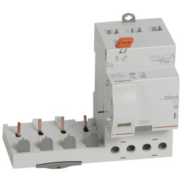 Legrand - Bloc Diff - 40A - 300mA - Type AC - 4 Pôles - Pour disjoncteur DX³ 1 mod/pôle - Départ Bas Vis - Réf : 410511