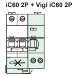 Schneider - Acti9 - iC60 - Bloc dif Vigi - 2P - 40A - 30mA - type A Si - 230V - Réf : A9Q31240