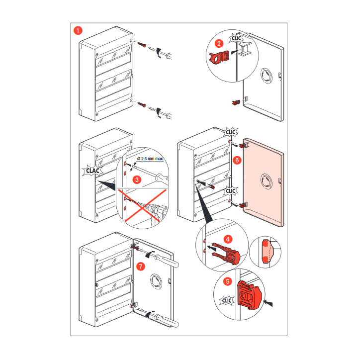 Legrand - DRIVIA  - Coffret 4 rangées - 18 modules + Porte - Ref. : 401224+401244