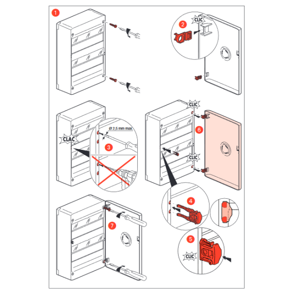 Legrand - DRIVIA - Coffret 3 rangées - 18 modules + Porte - Ref. : 401223+401243
