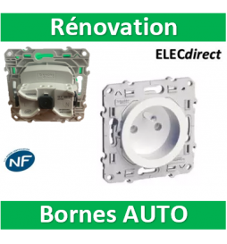 Schneider - Odace - Prise de courant Rénovation - Blanc - 2P+T - 16A - 250V - Réf : S520049