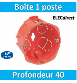 SIB - Boîte simple 1 poste Profondeur 40mm - P16840