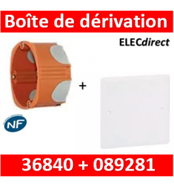 Legrand Batibox - Boîte encastrée BBC P40 SIB + Couvercle universel 80 x 80 - P36840+089281