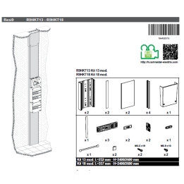 Schneider - Resi9 - Kit GTL 13M - 2 parties - corps - capot - cloisons - capot ERDF - Réf : R9HKT13