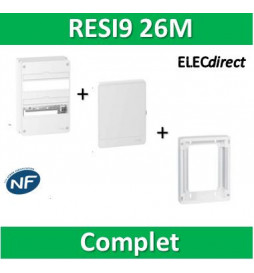 Schneider - LOT PROS - Coffret électrique RESI9 26 modules - 2 rangées de 13M + rehausse + Porte