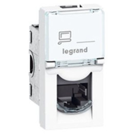 Legrand - Mosaic - Prise RJ 45 - Cat.6A - STP - Blindage métal - 1 module - Blanc - Réf : 076573