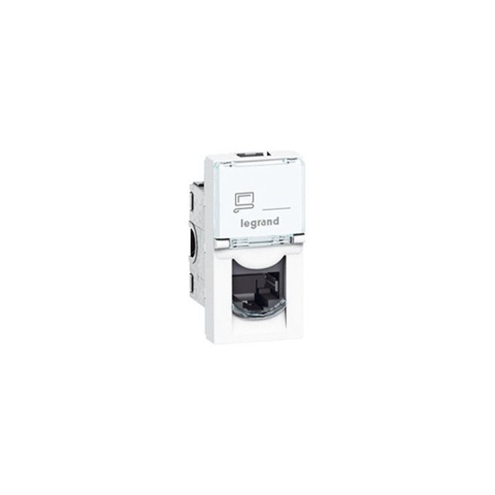 Legrand - Mosaic - Prise RJ 45 - Cat.6A - STP - Blindage métal - 1 module - Blanc - Réf : 076573
