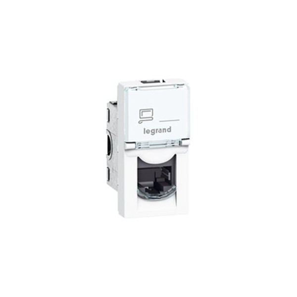 Legrand - Mosaic - Prise RJ 45 - Cat.6A - STP - Blindage métal - 1 module - Blanc - Réf : 076573