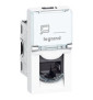 Legrand - Mosaic - Prise RJ 45 - Cat.6A - STP - Blindage métal - 1 module - Blanc - Réf : 076573