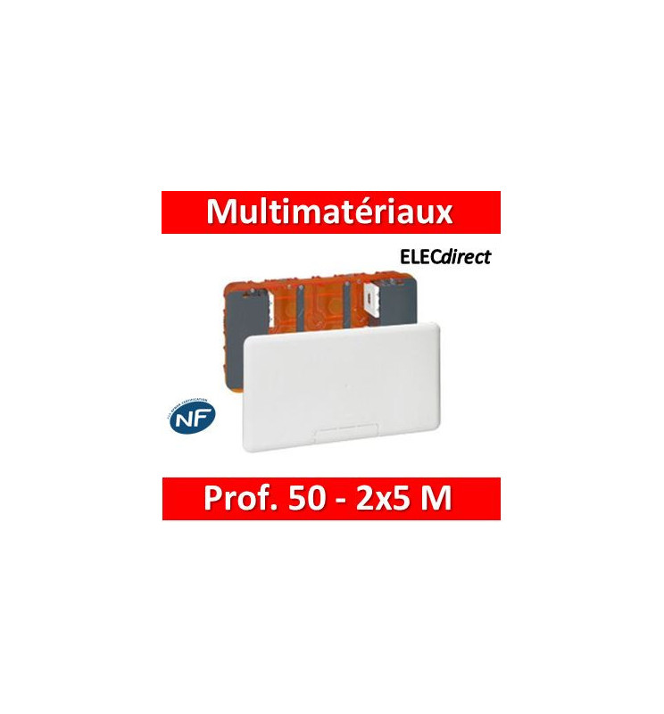 Legrand - Boîtier Batibox multimédia - 2 x 5 modules maxi - 285 x 142 mm -  080195 - ELECdirect Vente Matériel Électrique