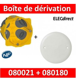 Legrand Batibox - Boîte encastrée BBC P40 + Couvercle universel D85mm - 080021+080180