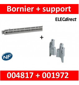 Legrand - Support de borniers - vide - 35 trous + Support - L. 276 mm - 004817+001972