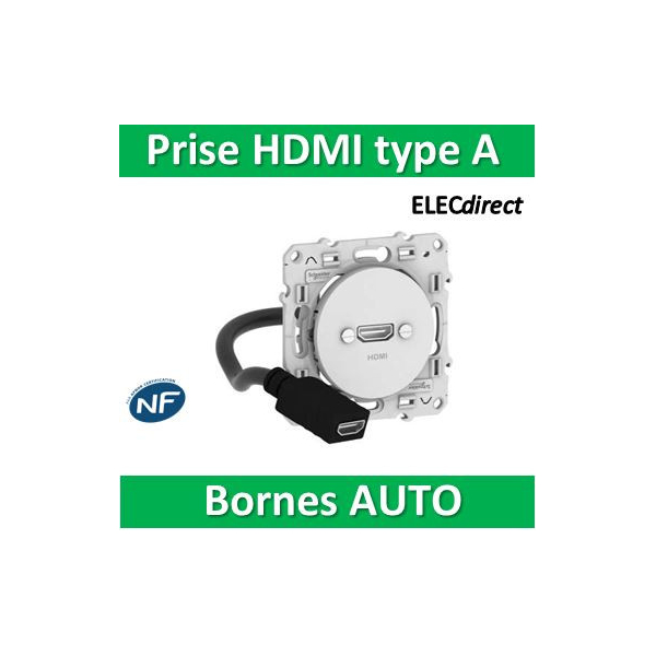 Prise HDMI type A - Blanc - Odace SCHNEIDER