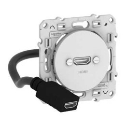Schneider Odace - Prise HDMI Type A - Blanc - Réf : S520462