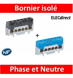 Legrand - Bornier isolé Phase + Neutre -  004816+004815