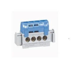 Legrand - Bornier de répartition IP 2X - neutre - 4 connexions 1,5 à 16 mm²- bleu- L 47 mm - Réf : 004840