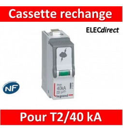 Legrand - Cassette de remplacement pour parafoudres T2/40 kA - 412299