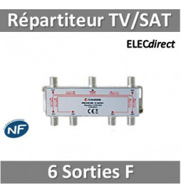 CAHORS - Répartiteur TV/Satellite - 6 sorties "F" - S6WN