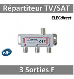 CAHORS - Répartiteur TV/Satellite - 3 sorties "F" - S3WN