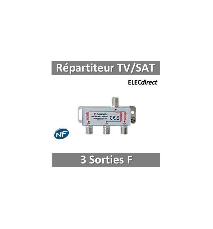Répartiteur TV 3 directions - Connectique TV 