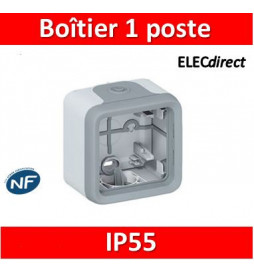 Legrand - Boîtier à embouts Prog Plexo composable - 1 poste - gris - 069651