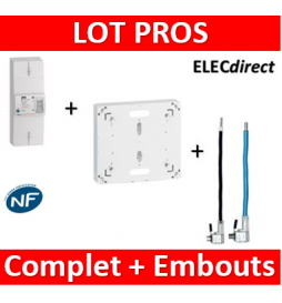 Legrand - Disjoncteur EDF 60A instantané + platine + embouts Ph+N 60A - 401051+401191+ embouts 16MM² klauke noir et bleu