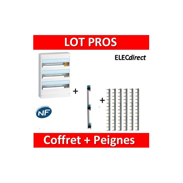 Legrand - Coffret 3 rangées - 18 modules - Peigne V/H - 401223+405001+404928x6
