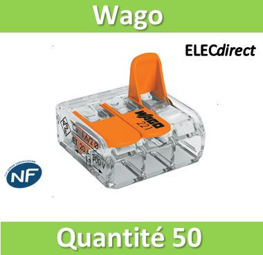 WAGO - Sachet de 3 bornes S221 3 entrées fils souples et rigides 0.5 à 6mm²  - Cdiscount Bricolage