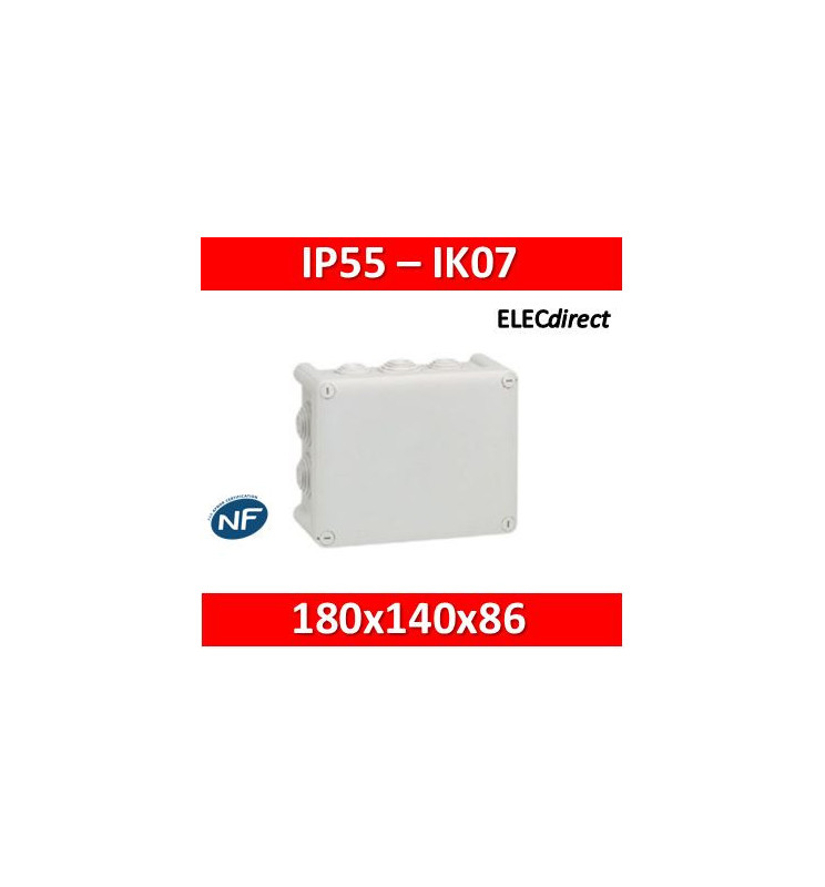 Legrand - Boite Plexo 180x140x86 étanche gris IP55/IK07- 750°C - 092052 -  ELECdirect Vente Matériel Électrique