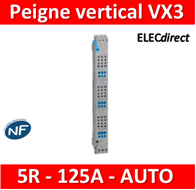 Legrand - Peignes verticaux VX³ auto - 125 A - pour coffrets 5 rangées - 405035