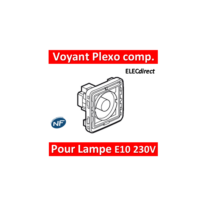 LEGRAND - Voyant  Plexo composable gris/blanc - pour lampe E10 - 230 V - 069583