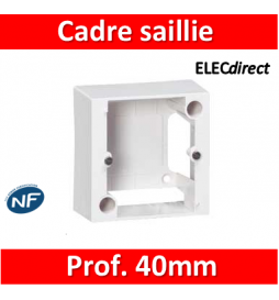 Legrand - Cadre saillie 82x82 - Pour socle à encastrer 20A - Prof. 40mm - Ivoire - 055439