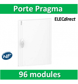 Schneider - Porte opaque blanche coffret PRAGMA IP40/IK09 - 4 rangées 24 modules - PRA16424