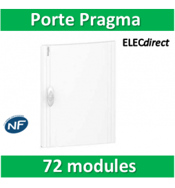 Schneider - Porte opaque blanche coffret PRAGMA IP40/IK09 - 3 rangées 24 modules - PRA16324