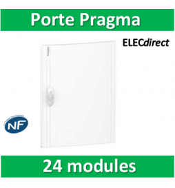 Schneider - Porte opaque blanche coffret PRAGMA IP40/IK09 - 1 rangée 24 modules - PRA16124