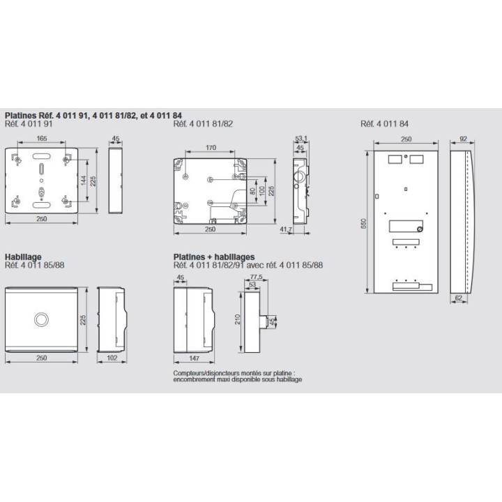Legrand - DRIVIA - Platine pour Disjoncteur Branchement EDF et Compteur + Habillage avec Porte - 18Modules- Réf. : 401181+401189