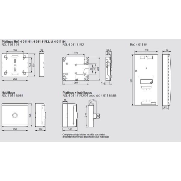 Legrand - DRIVIA - Platine pour Disjoncteur Branchement EDF et Compteur + Habillage avec Porte - 18Modules- Réf. : 401181+401189