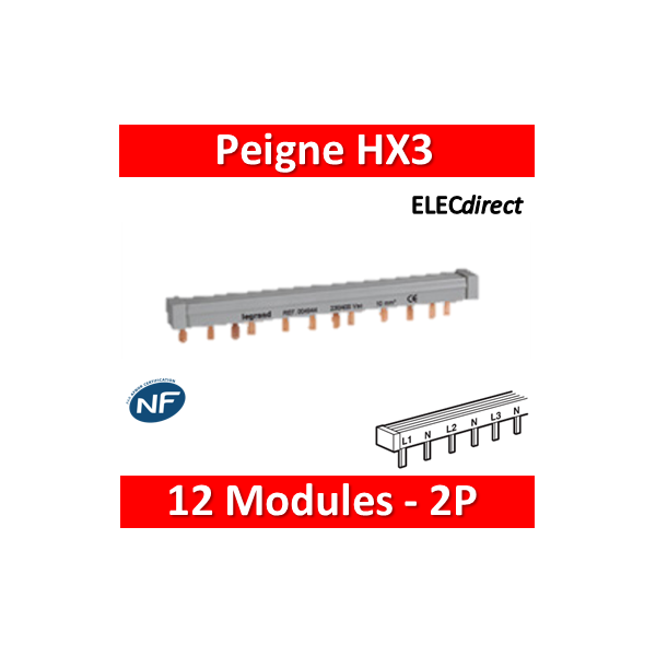 Peigne d'alimentation verticale 3 rangées Legrand