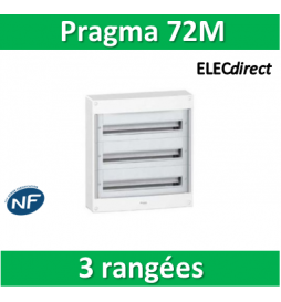 Schneider - Coffret électrique PRAGMA 72 modules - 3 rangées de 24M - PRA10267W
