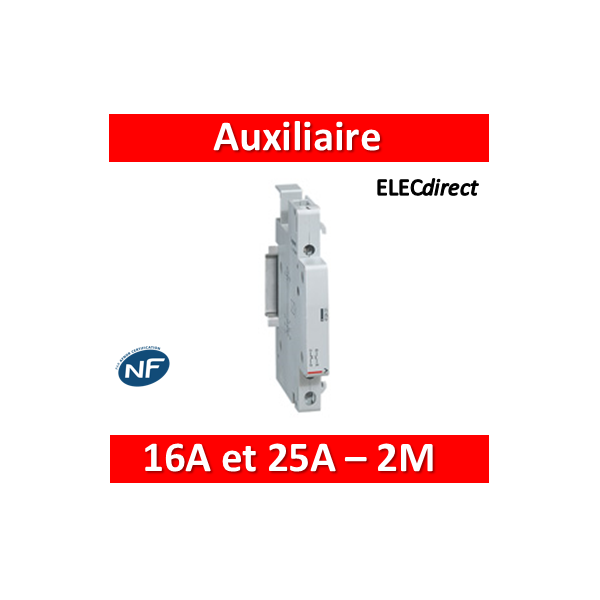 AUXILIAIRE POUR CONTACTEUR 2 MODULES 25A CONTACT INVERSEUR 5A LEGRAND 412430