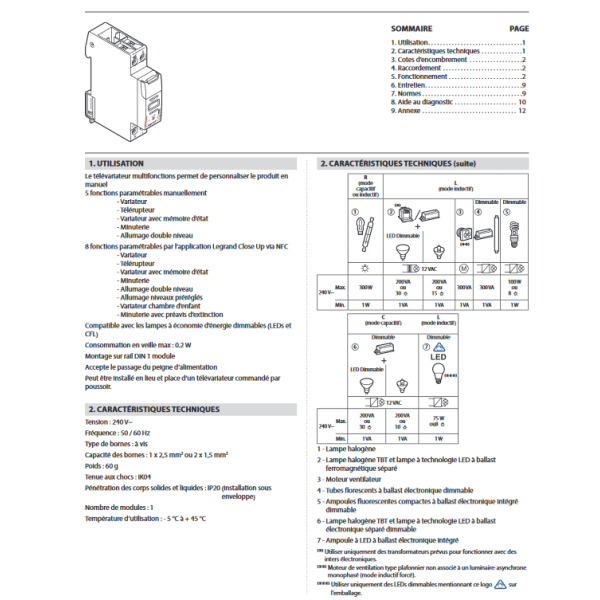 Legrand - Télévariateur modulaire compatible LEDs - Réf : 002671