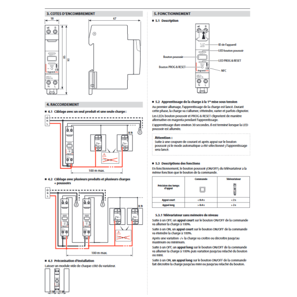 Legrand - Télévariateur modulaire compatible LEDs - Réf : 002671