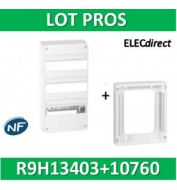 Schneider - LOT PROS - Coffret électrique RESI9 39 modules - 3R de 13M + rehausse - R9H13403+R9H10760